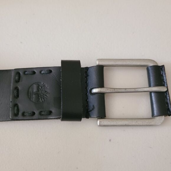 timberland genuine leather 1-1/2" wide belt black mens size M 34-36 - Picture 3 of 6